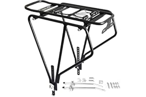Vincita Fat Tire Bike Rack - Bicycle Luggage Rear Rack for Fat Bike - Maximum Load 60 lbs - Bicycle Cargo Rack - Fits Road, Mountain, E-Bike with Disc Brakes - Tire Size 26” X 1” UP to 29”X4.0