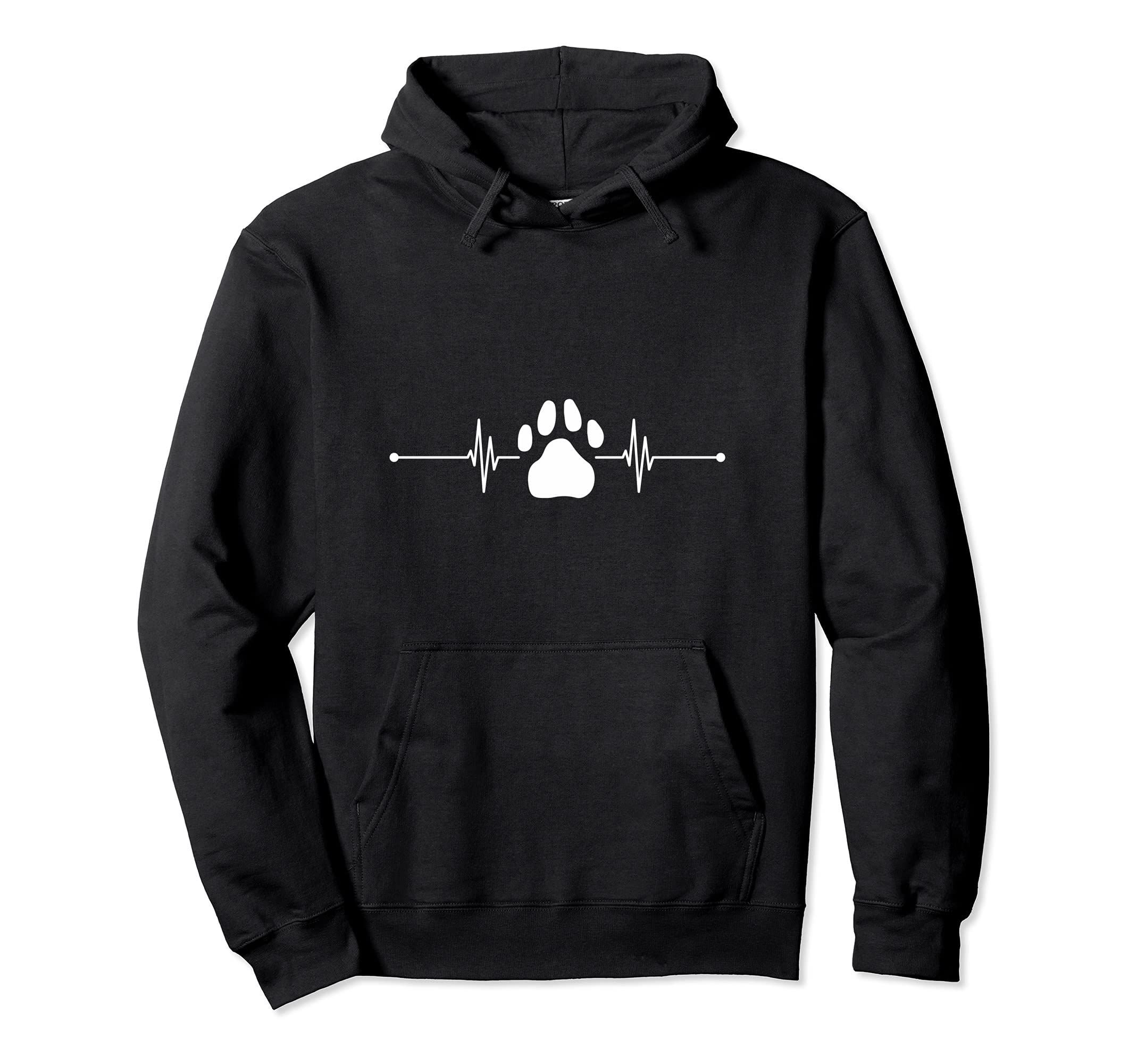 EKG Heartbeat dog paw Love Dogs Pullover Hoodie