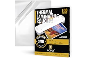 OCTAZI Thermal Laminating Pouches 3MIL – 9 x 11.5 Inches – Glossy, Photo-Safe, Waterproof, Compatible with All Thermal Laminators – Letter Size Sheets for Documents, Photos, Menus & More. (100)