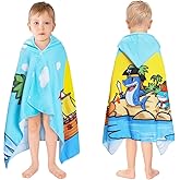 decalsweet Kids Hooded Bath Towels Beach Towel for Toddlers 3-10 Years Girls Boys Soft Swim Pool Cover Up Microfiber Absorbent Extra Large Poncho Bathrobe