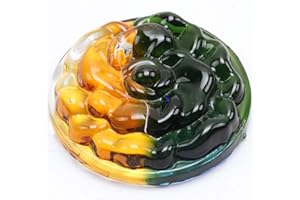 BIEYE Rose Flower Round Glass Jewels for Stained Glass Project of Crafting Tiffany Style Window Hangings Lampshades (31mm, Colored Glaze)