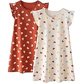 BANGSAUR Girls' Dress, Cotton Soft Sleepshirts,3-10 Years