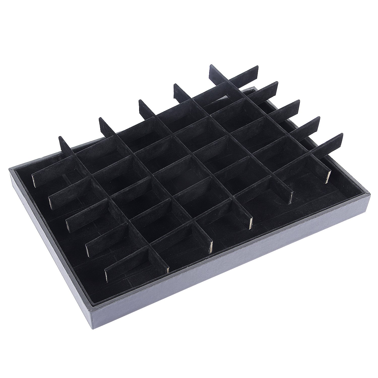 Valdler Velvet Stackable 36 Grid Jewelry Tray Showcase Display