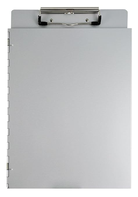 Saunders 22017 Dokumenten Klemmbrett mit seitlicher Schutzkappe, aus Aluminium, für DIN A4, Deckel als Sichtschutz, stabile S