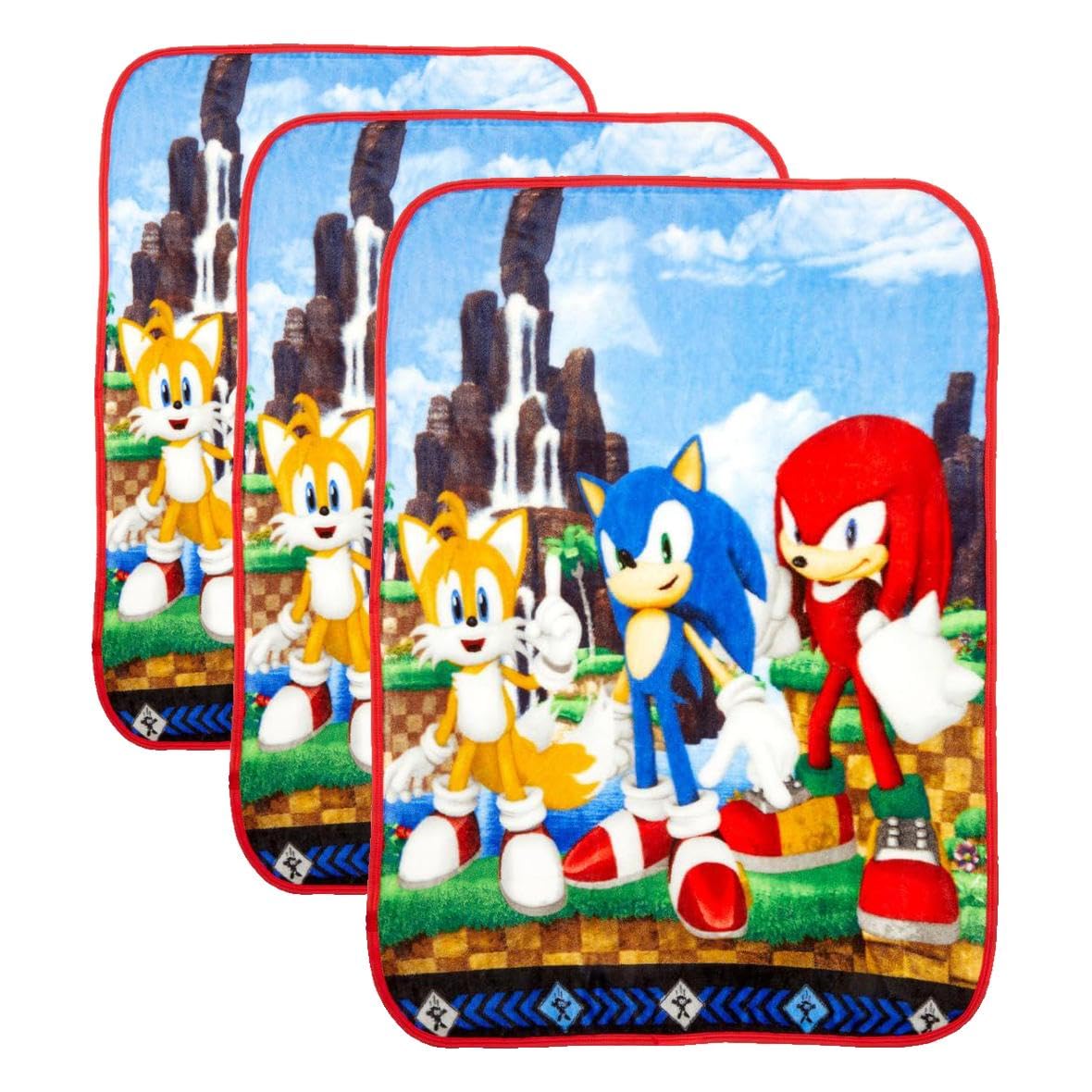Franco Sonic The Hedgehog Anime Kids Bedding Super Soft Silk Touch Throw, 40 in x 50 in, (Official Licensed Product) (Pack of 3) Image Franco Sonic The Hedgehog Anime Kids Bedding Super Soft Silk Touch Throw, 40 in x 50 in, (Official Licensed Product) (Pack of 3) Image