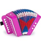Accordéon 10 Touches Pour Enfants – Instrument Musical ABS Léger Et Coloré, Idéal Cadeau Noël