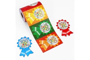 DUAIAI 250 Pieces 100 Days of School Stickers，5 Color 100th Day Smarter Motivational Stickers Labels for Educational and Learning Activities School Home Party, Colorful 100th Day Stickers for Kids