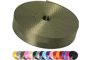 Devobunch 1 Inch Nylon Webbing Strap, Heavy Duty Nylon 10|25 Yard Webbing Roll, Durable Nylon Strapping for Indoor or Outdoor Gear, DIY Crafting, Repairing, 18 Vibrant Colors