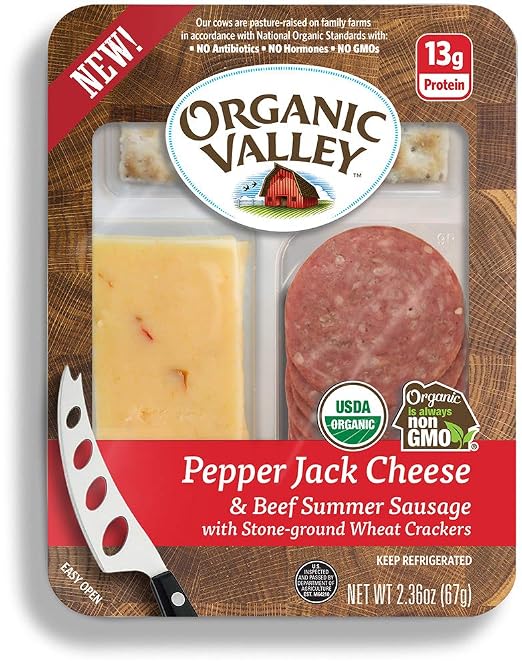 Pepper Jack Cheese&beef summer sausage with Stone-ground Wheat crackers (093966006797)