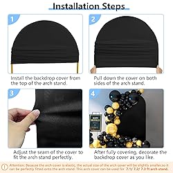 Hemmotop 7.2 ft Black Arch Backdrop Cover