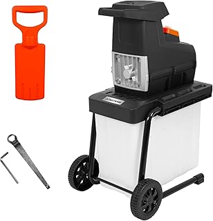 DELTAFOX Elektro Walzenhäcksler - integrierte 60 ltr Fangbox - Schredder - Gartenhäcksler - starke 2800W - Nachstopfer - Selbsteinzug - wartungsarm - Äste bis 44 mm