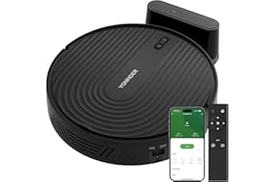 YONNDER R1 Robot Vacuum Cleaner - 3200Pa Powerful Suction, Tangle-Free, 140min Runtime, Scheduled Cleaning, Remote/APP/Alexa Voice Control, 600mL Dustbin for Pet Hair, Home, Carpet, Hard Floor