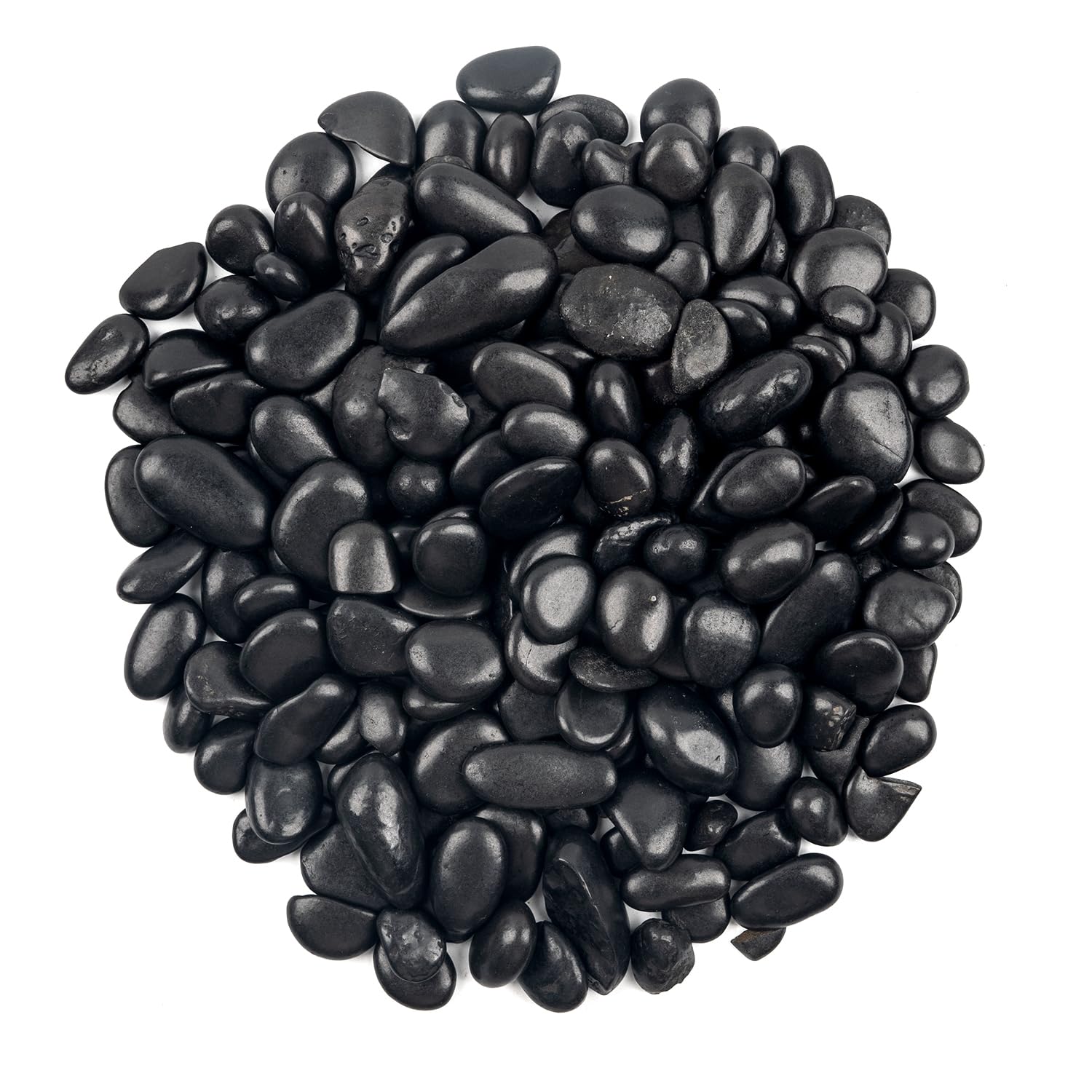 Black Pebbles Decorative Stones, 4lb (Approx 0.5-1.5inch), Aquarium & Outdoor Use, Perfect for Plant Pots, Vases & Gardens
