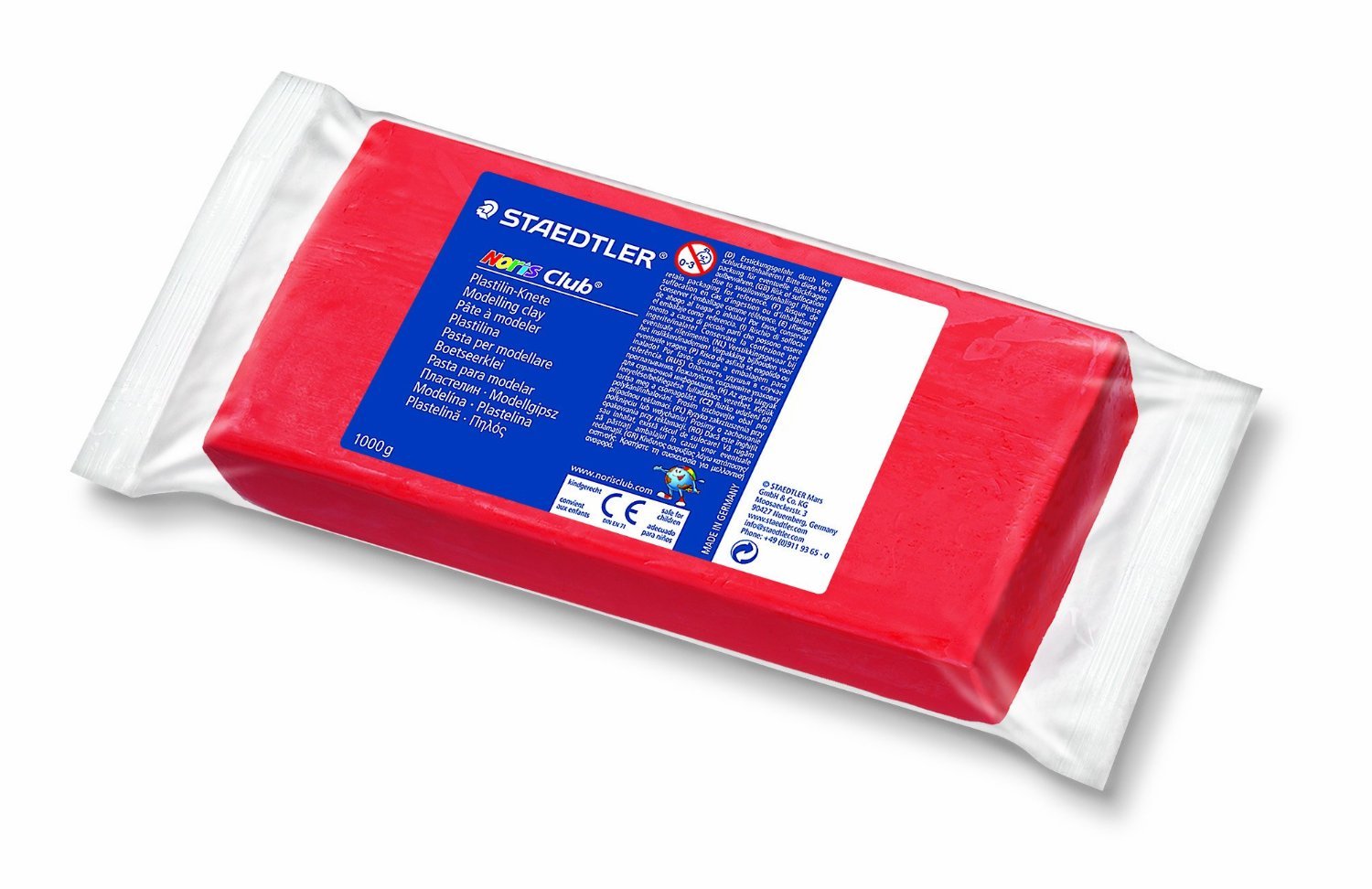 Staedtler 8421 Noris Club Plasticine Clay 1000 g Red