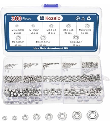 Stainless Steel Hex Nut Assortment – M0.6 To M12, 304 Grade, Choose Your Size & Quantity (10-200pcs)