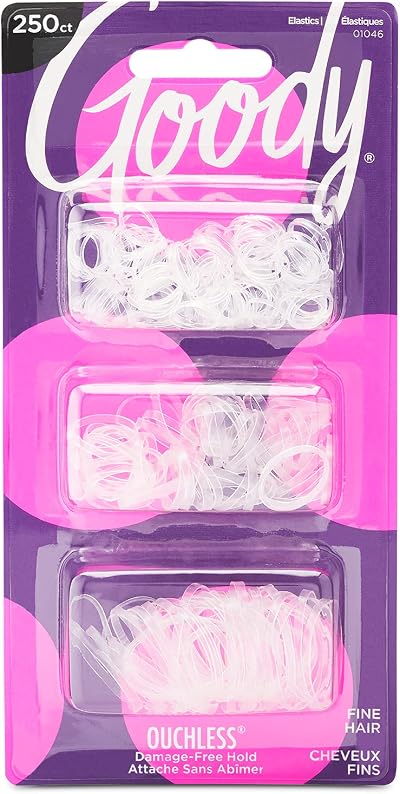 GOODY Multi Clear Elastic Ponytail Holders 250 Count - Everyday Hair Ties