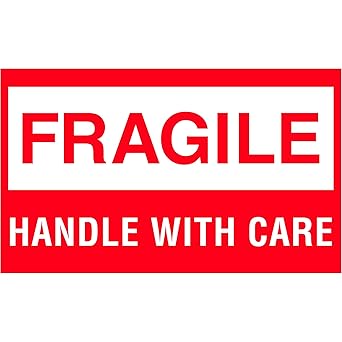 Amazon Com Tape Logic Tldl1070 Labels Fragile Handle With Care 3 X 5 Two Row Print Red White 1 Roll Of 500 Labels Industrial Scientific