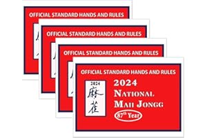 OTIIPOR 2024 Mahjong Card, Large Size Card Mah jongg Cards 2024 Large Print Standard Hands and Rules - 4 Pack