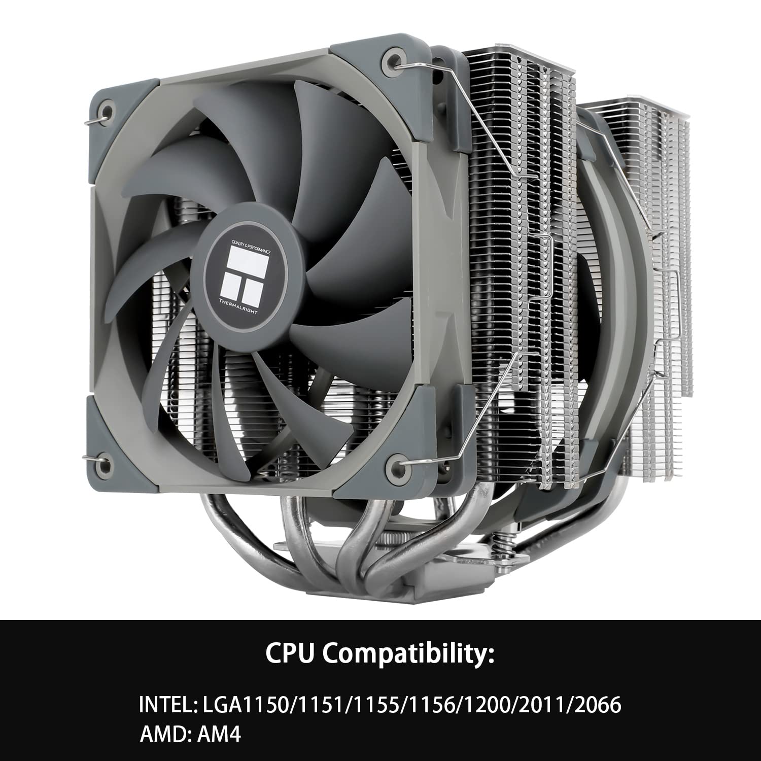 Thermalright FS140 CPU Cooler Dual Towers, 4 * 8mm Heat Pipes PWM Fan for AMD/Intel LGA1700/1150/1151/1200/2011/2066/1700 AM5