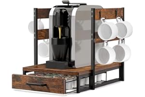 Evermagin K Cup Holder, 35 Pods Coffee Pod Holder with Cup Rack, Compatible with Keurig, Coffee Station Organizer for Counter