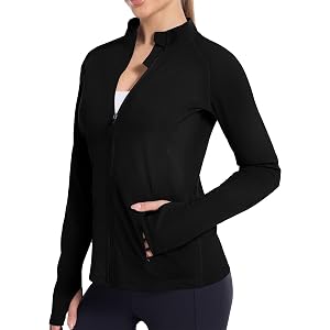 Roadbox Women's UPF 50+ Lightweight Athletic Jackets, Zip Up Long Sleeve Sun UV Protection Shirts for Workout Running Hiking