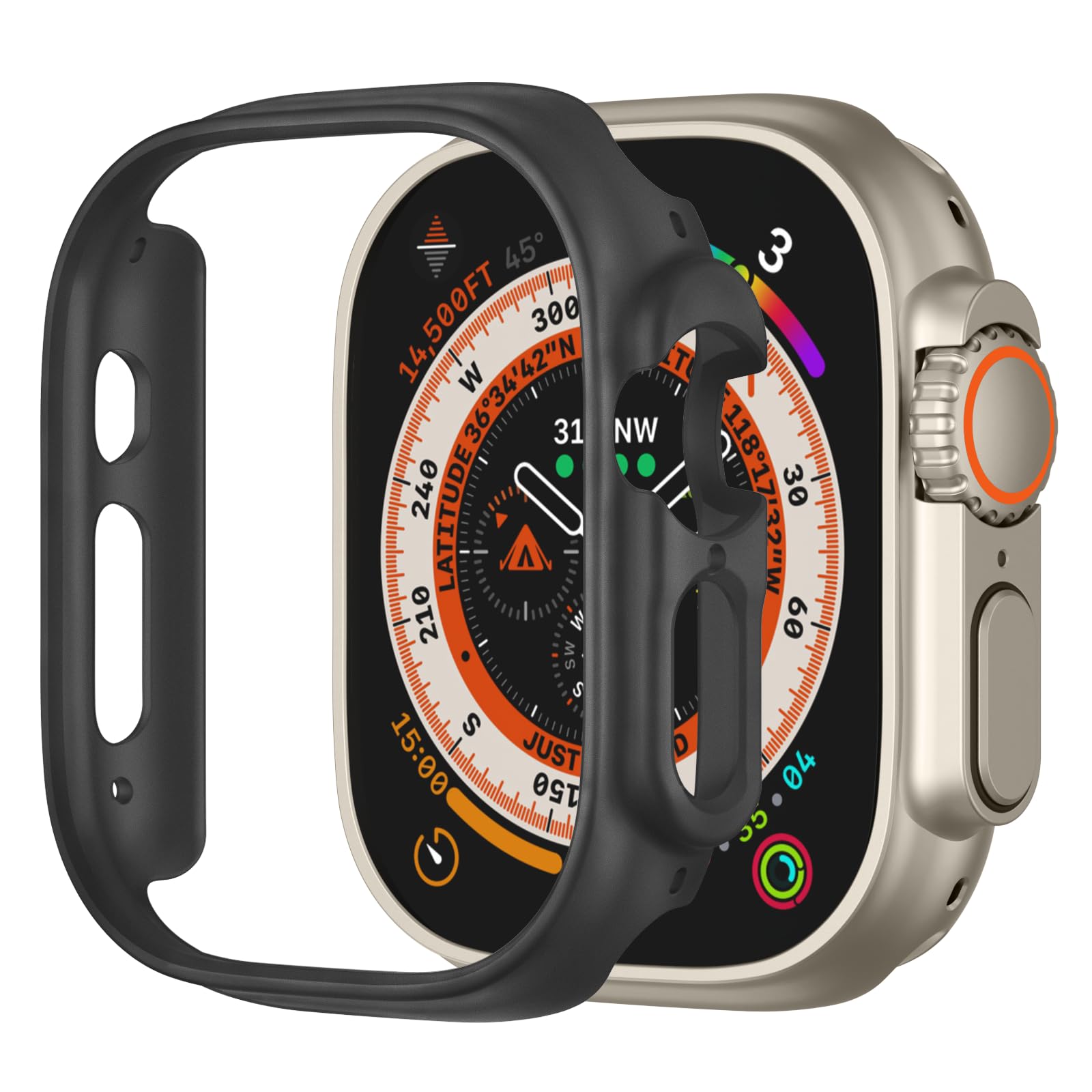 Recoppa Compatible for Apple Watch Ultra Case 49mm, Shockproof Ultra-Thin Hard PC Bumper Case All-Around Edge Protective Cover Frame [NO Screen Protector] for iWatch Ultra/Ultra 2/Ultra 3, Grey