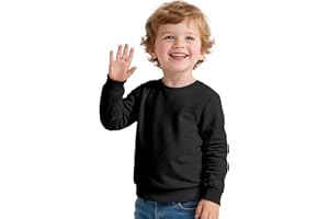 ZUEMET Toddler Boy Long Sleeve Shirt Baby Boys Crewneck Sweatshirt Soft Cotton Pullover Clothes Size 2T-7Y