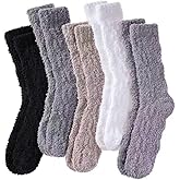 LANLEO Fuzzy Socks for Women Soft Cozy Fluffy Slipper Winter Warm Microfiber Plush Sleeping Socks