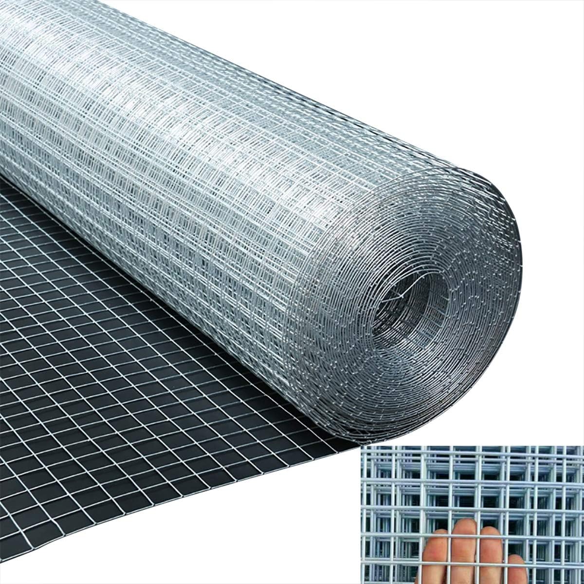 Nueve Deer Hardware Cloth 1/2 Inch 19 Gauge 36''x100' Galvanized After Welding Fence Mesh Roll Garden Plant Supports, Tree Guards, Drains, Gutters, Windows Screen - - 