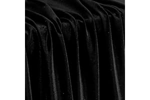 KKJIAF Black Stretch Velvet Fabric 60 Inch Wide, 1 Yard Soft Stretchy Fabric for Sewing Clothes, Apparel, Costume, Crafts - 90% Polyester 10% Spandex