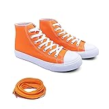 Orange High Top Sneakers for Women, Canvas High
