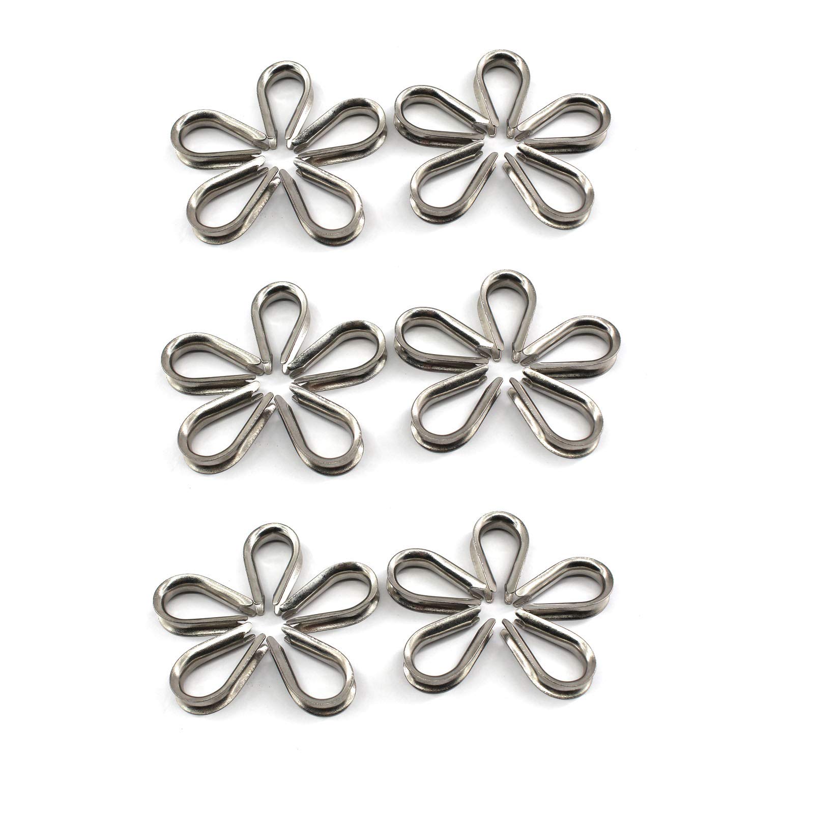 30 pcs M4 304 Stainless Steel Thimble for Wire Rope Cable Wire Ring-Shaped Thimble