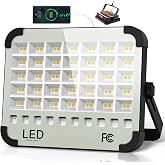 200W 20000LM Solar LED Work Light, 20000mAh Rechargeable, Magnetic IP66 | Battery Indicator, 5 Modes, Red Blue Strobe, Camping Lantern Lamp, USB-C, Portable, for Job Site, Mechanic, Emergency