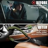 Tevlaphee Upgraded Steering Wheel Lock High Visibility Seat Belt Lock Universal view 3