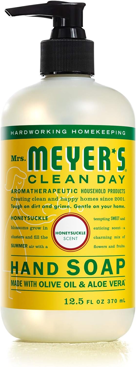 Mrs. Meyer's Clean Day Liquid Hand Soap, Cruelty Free and Biodegradable Hand Wash Made with Essential Oils, Honeysuckle Scent, 12.5 oz Bottle: Health & Personal Care
