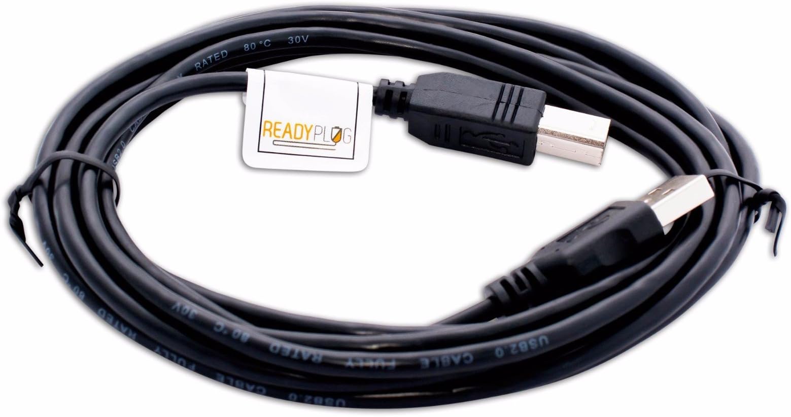 ReadyPlug USB Cable Compatible with HP Photosmart 7510 All-in-One with eFax Printer (10 Feet, Black)