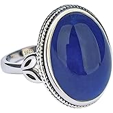 Sumeror Mood Rings for Women |925 Sterling Silver Ring with 18mm Oval vintage mood rings, Empathy Gift for Anxiety Relief & Healing