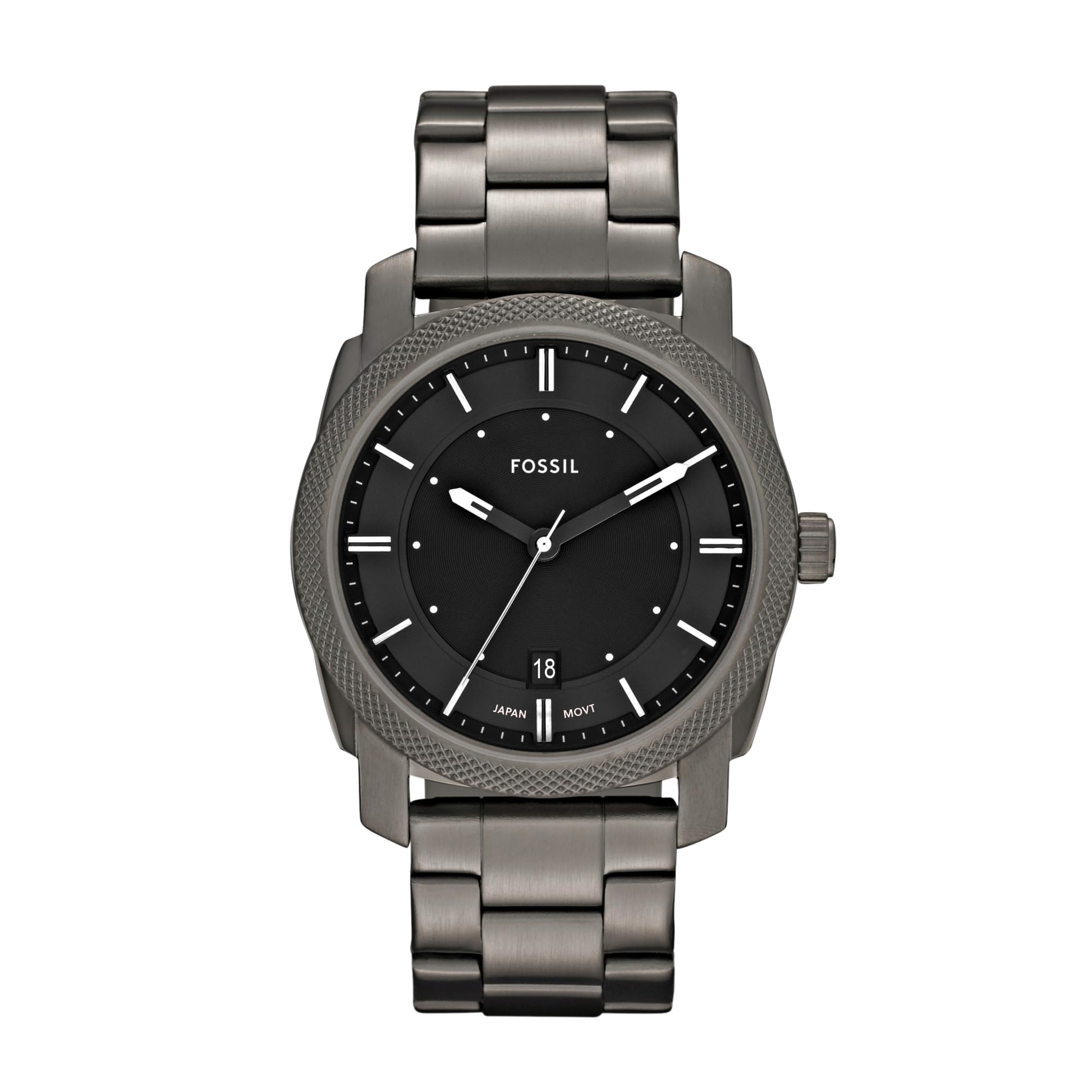 Fossil Reloj para Hombre, Reloj de Cuarzo a máquina de Acero Inoxidable con Tres manecillas para Hombre, Color: Humo