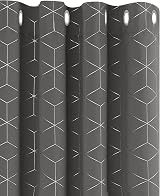 Deconovo Blackout Eyelet Thermal Curtains 46 x 54 Grey Diamond Foil view 1