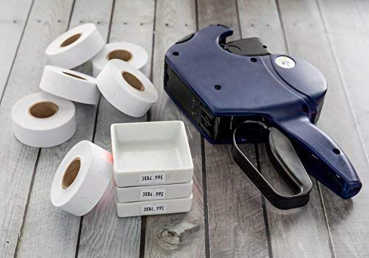 Perco 1 Line White Labels - 4 Sleeve, 32, 000 Blank Pricing Labels for Perco 1 Line Price and Date Guns - Bonus Ink Roll : Office Products