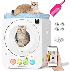 Bebeblue Self Cleaning Cat Litter Box, Automatic Cat Litter Box, Smart Litter Box with Large Capacity, No Scooping, Odor removal, APP Control, Easy Clean, Automatic Litter Box for Multiple Cats, Quiet