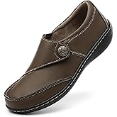 TERRIKAT Women's Classic Casual Leather Loafers Cute Moc Toe Slip On Comfort Walking Flats Lightweight Work Shoes