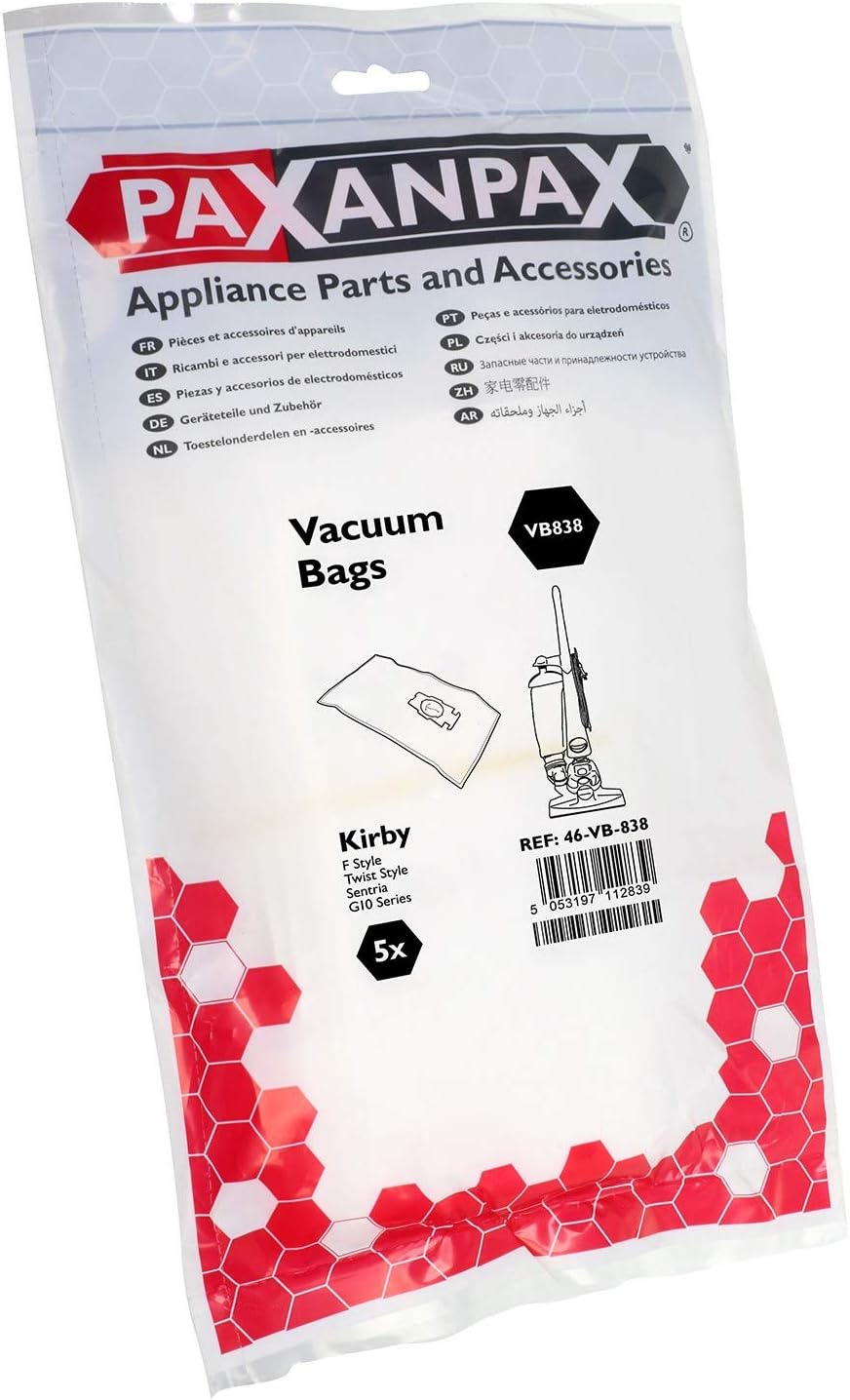 Serie G10 VB838-Sacchetti SMS compatibili Kirby F Twist Style Sentria  Confezione da 5 Paxanpax VB838 Casa e cucina Sacchetti per aspirapolvere  verticale berjaya.edu.my