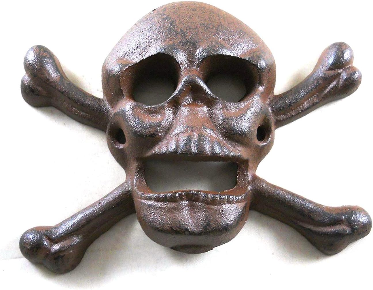 Cast Iron Wall Mounted Skull & Crossbones Bottle Opener