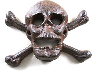 Cast Iron Wall Mounted Skull & Crossbones Bottle Opener
