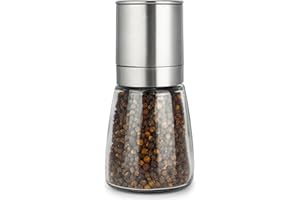 GULEX Pepper Grinder 6.3 Inch with Adjustable Coarseness Stainless Steel Mill for Salt and Pepper (1 Pack Pepper Grinder)
