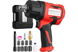 PROSTER 1/2" Air Impact Wrench, 1600ft-lb High Torque, with 8PCS Sockets (13,14,15,16,17,19,21,24mm), for Automotive, Worksho