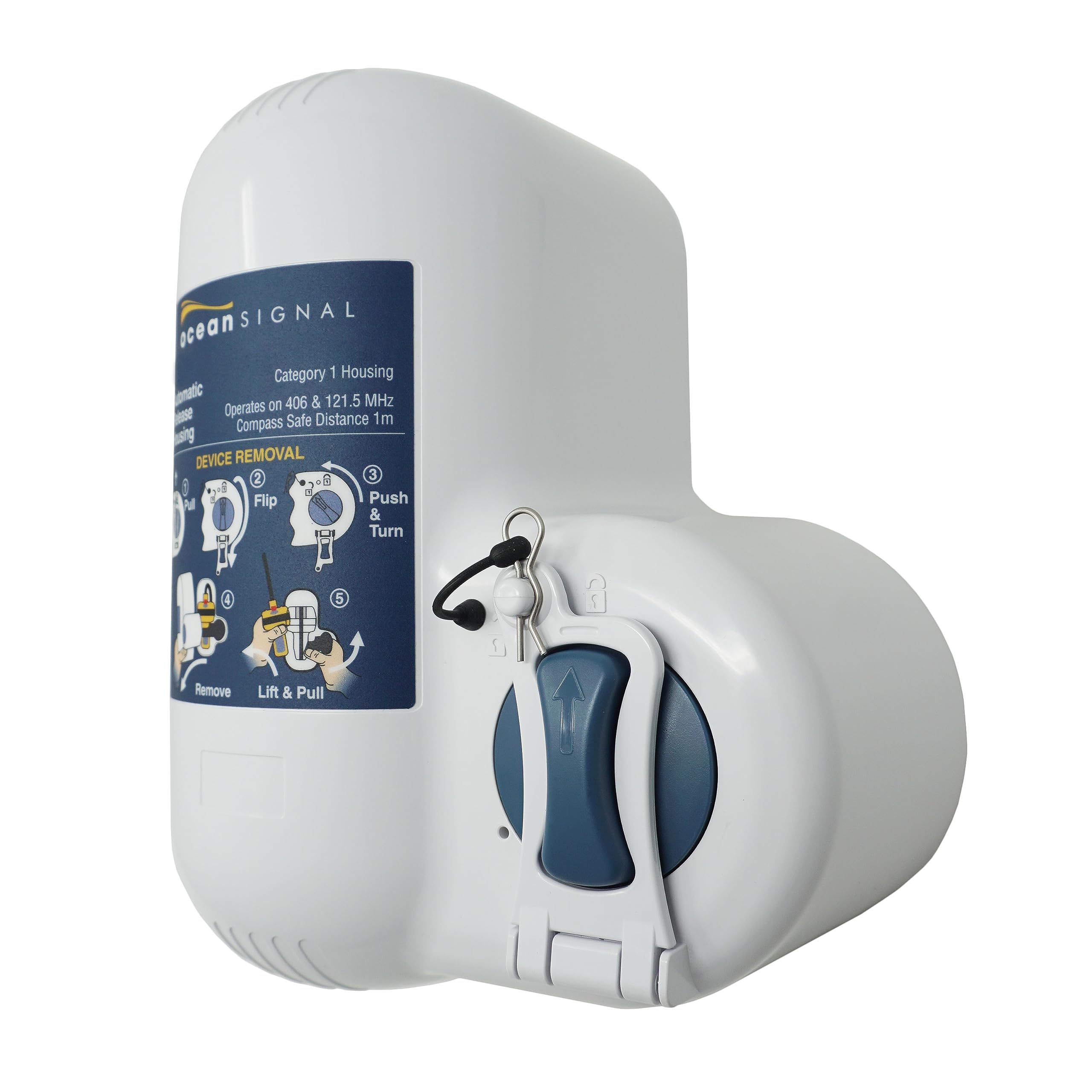 RescueME EPIRB1 - Smallest EPIRB for Boating with Retractable Antenna, Automatic Quick Release Bracket, and 48+ Hour Operational Life