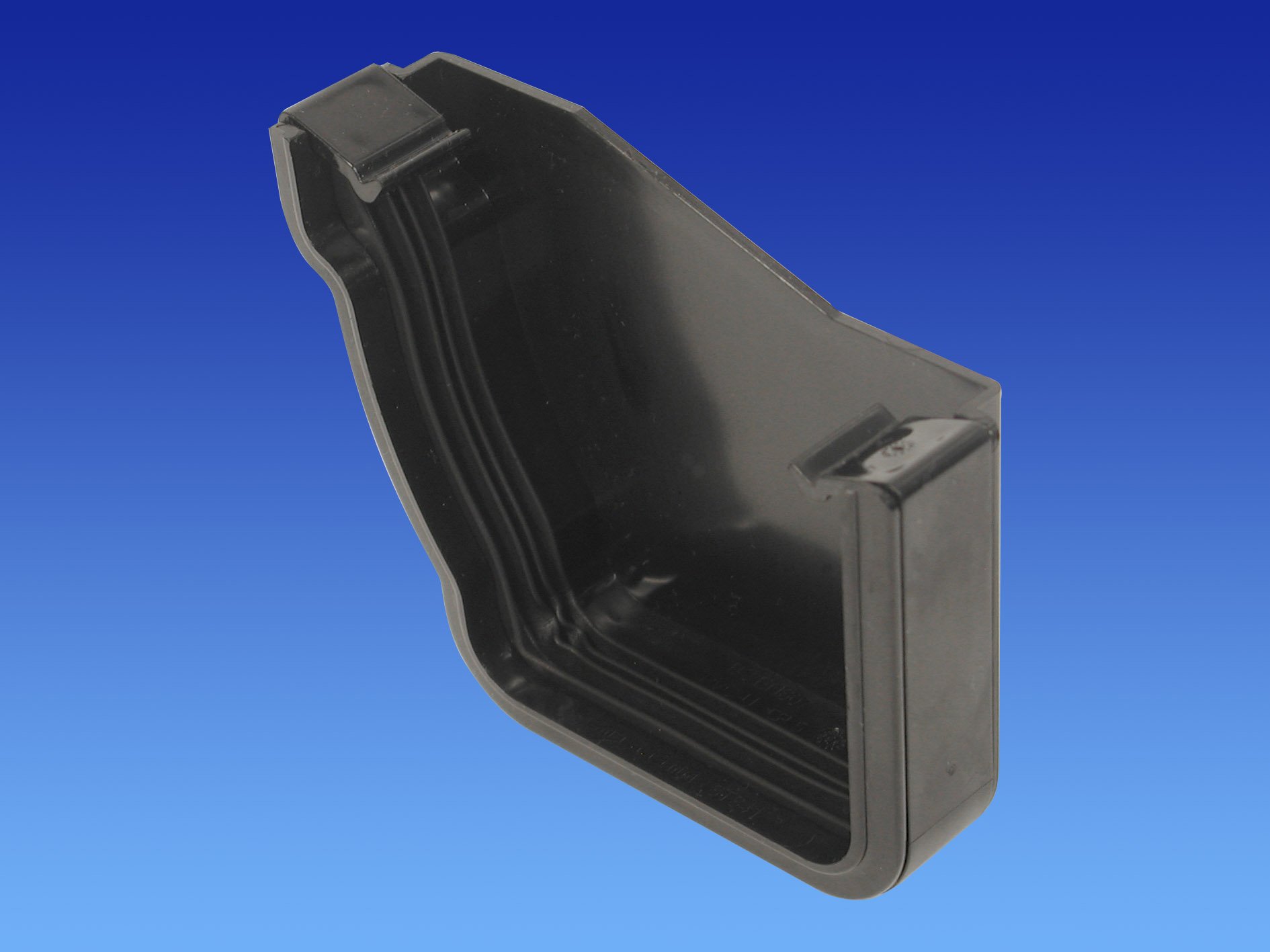 OSMA Black 111mm Gutter External Stopend Left Hand for Stormline Ogee Gutter System 8T841B