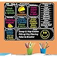 Everase Re-Stic Dry Erase Self-Adhesive Peel & Stick Blackboard Meal Planner | Weekly to Do List (12 x 16 in.) Free Marker & 